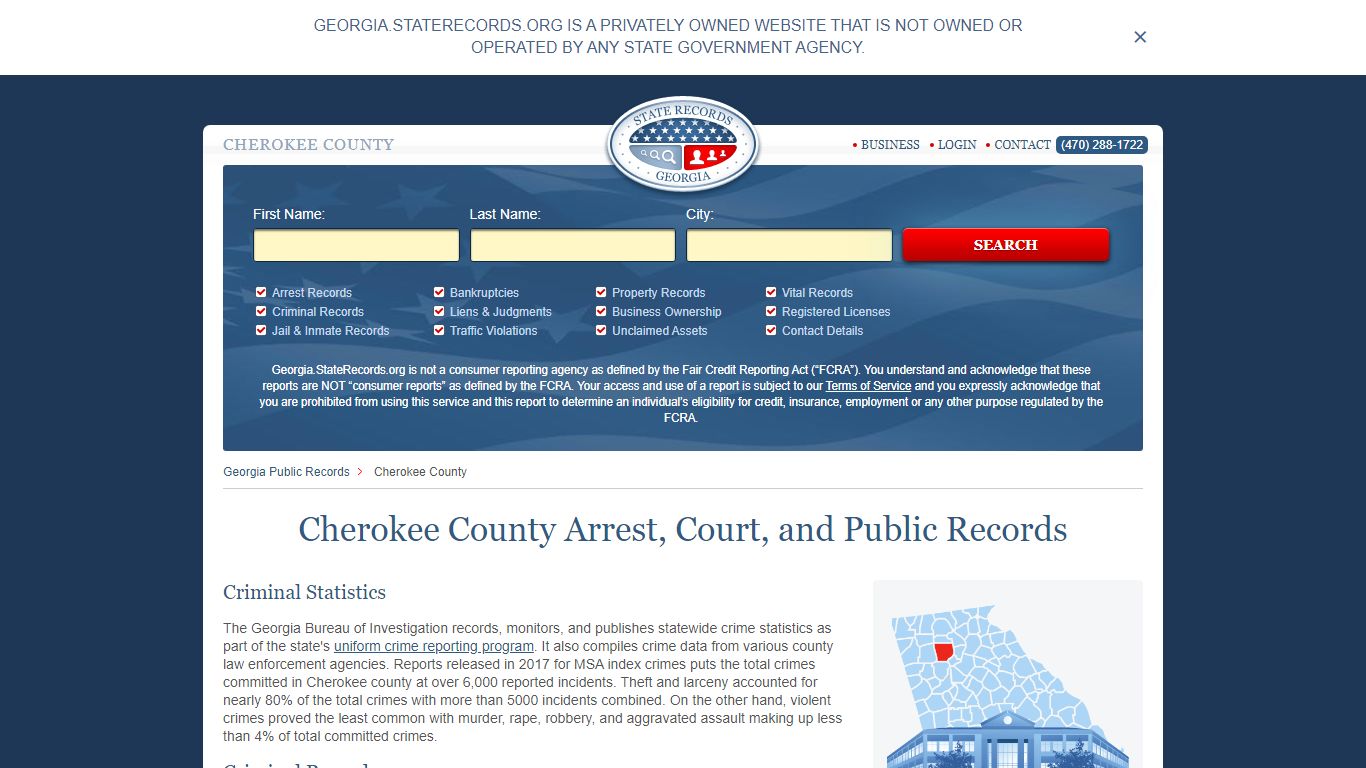 Cherokee County Arrest, Court, and Public Records