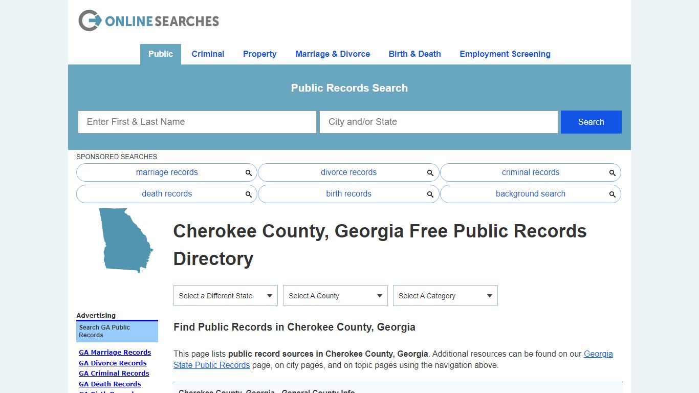 Cherokee County, Georgia Public Records Directory